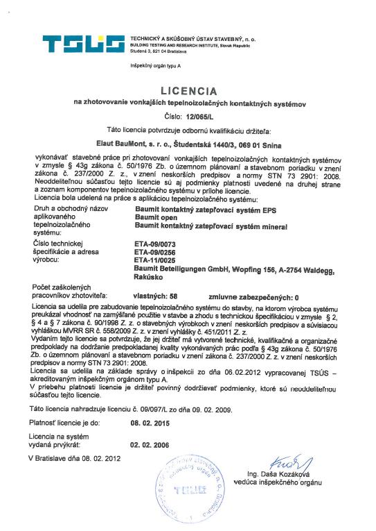 Licencia Baumit